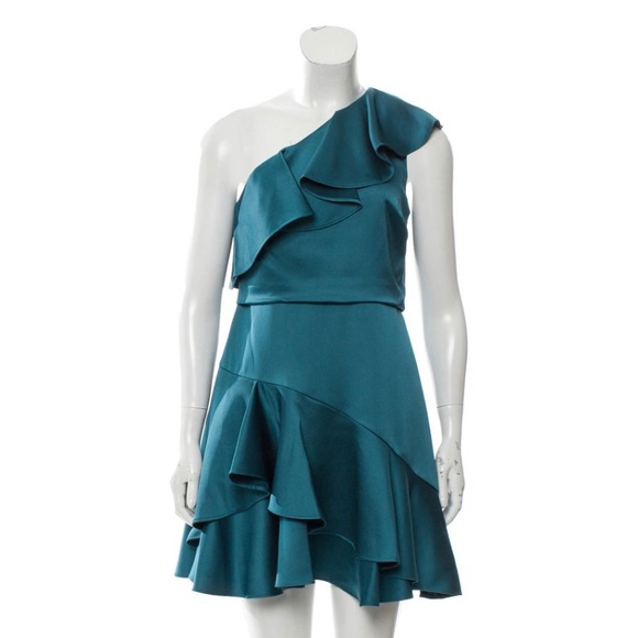 Halston Heritage One-Shoulder Mini Dress - Picture 1 of 3
